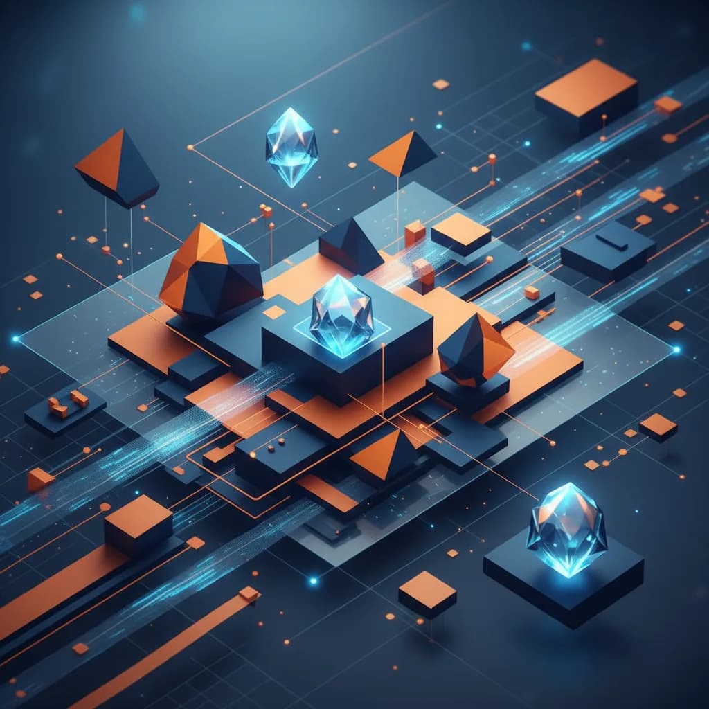 Ilustración abstracta de redes neuronales y conexiones tecnológicas representando inversión en IA empresarial