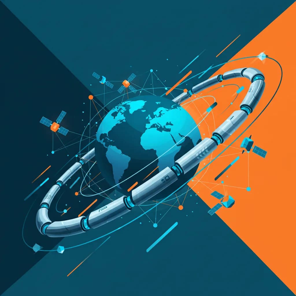 Ilustración conceptual de brazo robótico espacial con tecnología china innovadora para satélites en órbita